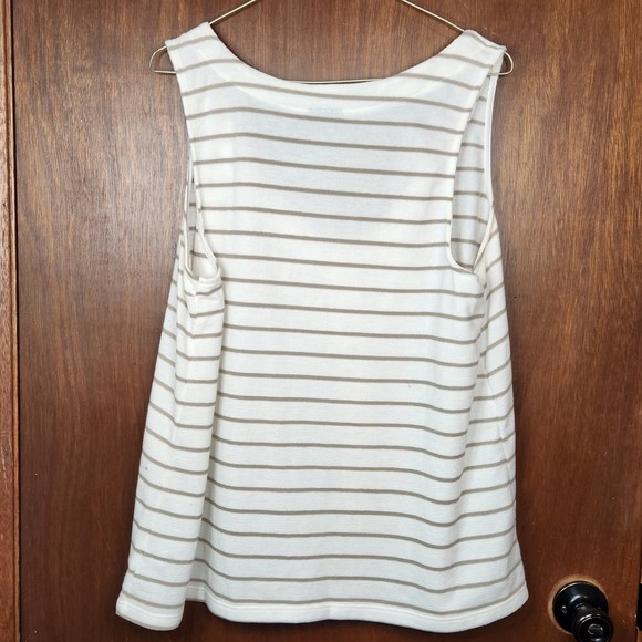 Torrid Ivory & Taupe Stripe Plus Size Woman’s Button Tank Top Size 2XL - Picture 5 of 6